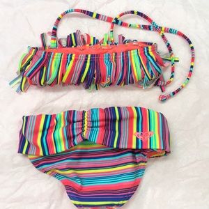 Roxy Swim - Roxy toddler fringe stripe bikini Roxy Swim - Roxy toddler fringe stripe bikini